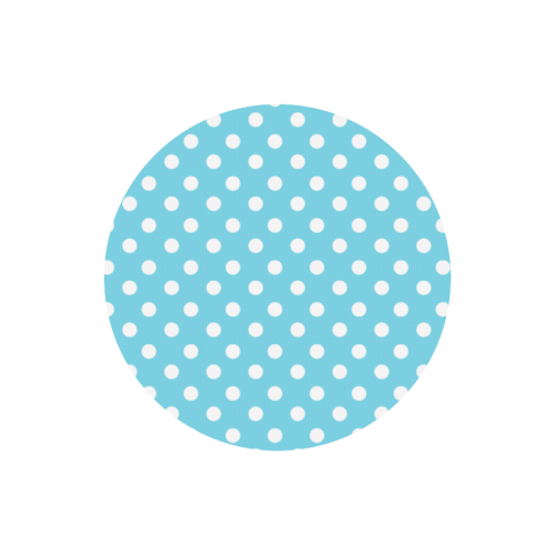 Cyan Polka Dots Round Mousepad