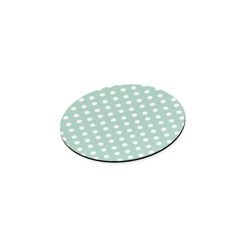 Aqua Polka Dots Round Coaster