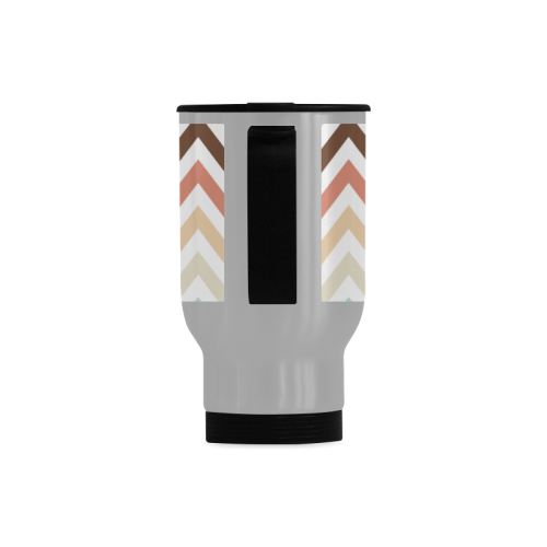 Choco Latte Chevron Travel Mug (Silver) (14 Oz)