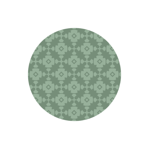 Green Geometric Tile Pattern Round Mousepad