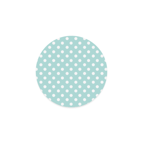 Light Blue Polka Dots Round Coaster