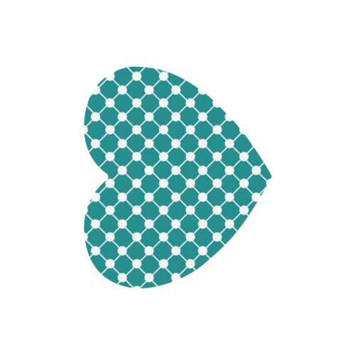 Teal Trellis Dots Heart-shaped Mousepad