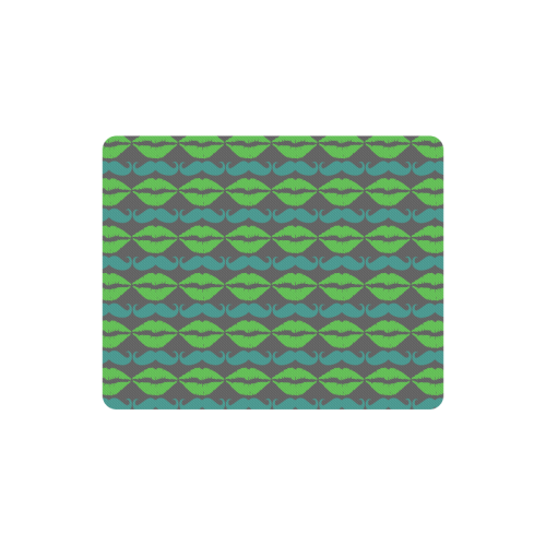 Green Hipster Mustache and Lips