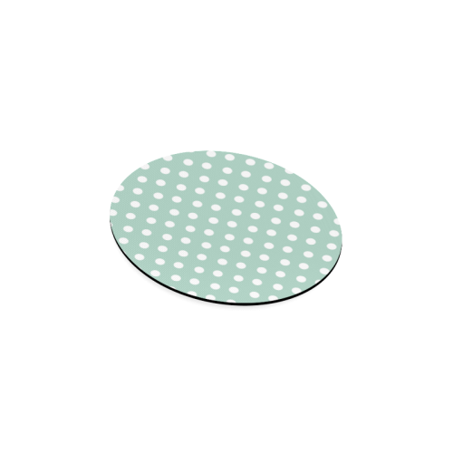 Aqua Polka Dots Round Coaster