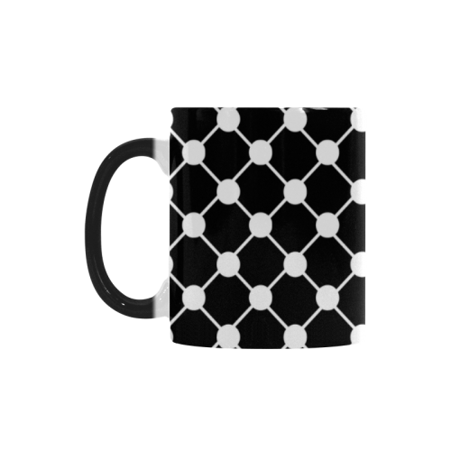 Black and White Trellis Dots Custom Morphing Mug