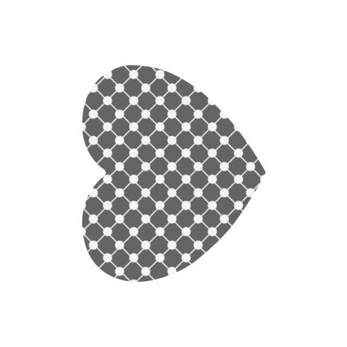 Charcoal Trellis Dots Heart-shaped Mousepad