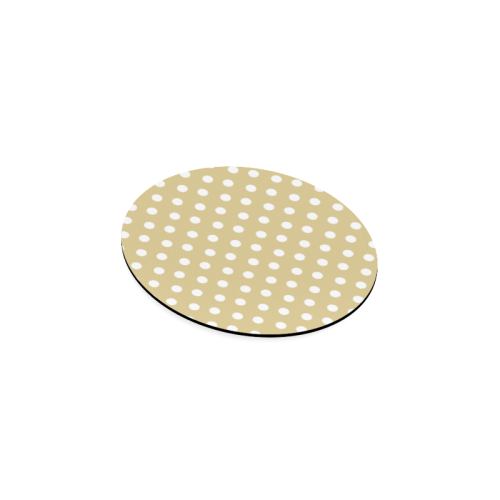 Light Olive Polka Dots Round Coaster