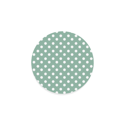 Mint Polka Dots Round Coaster