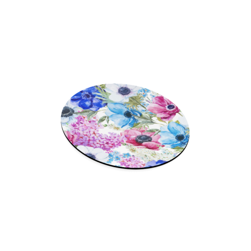 Watercolor Floral Pattern Round Coaster