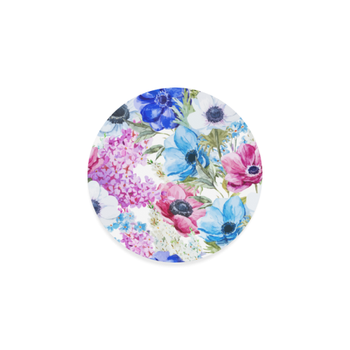 Watercolor Floral Pattern Round Coaster