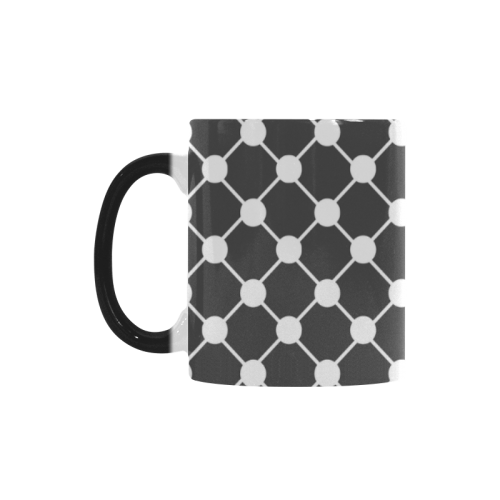 Charcoal Trellis Dots Custom Morphing Mug