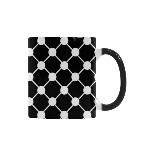 Black and White Trellis Dots Custom Morphing Mug