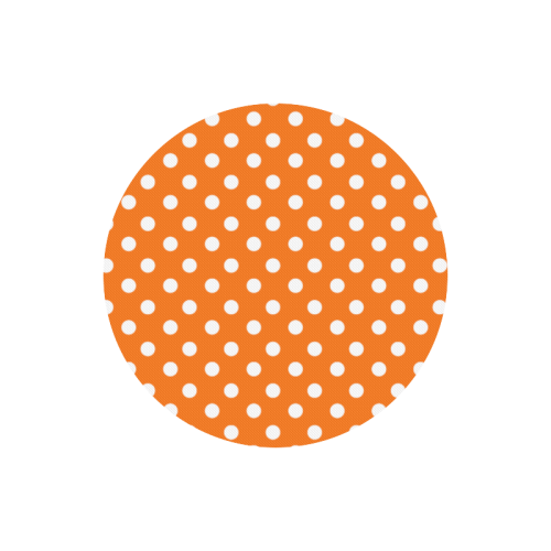 Orange Polka Dots Round Mousepad