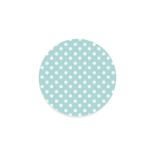 Light Blue Polka Dots Round Coaster