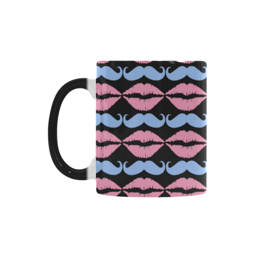 Girly Pink Hipster Mustache and Lips Custom Morphing Mug