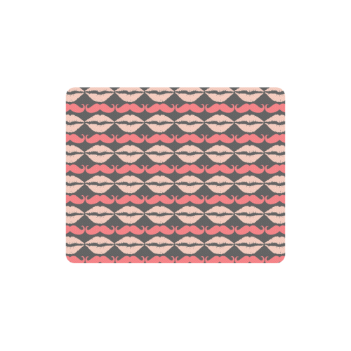 Pink Gray Hipster Mustache and Lips