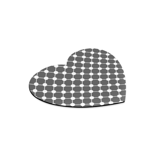 Charcoal Trellis Dots Heart-shaped Mousepad