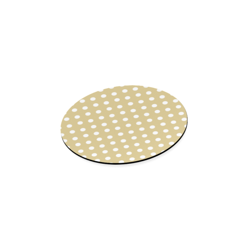 Light Olive Polka Dots Round Coaster