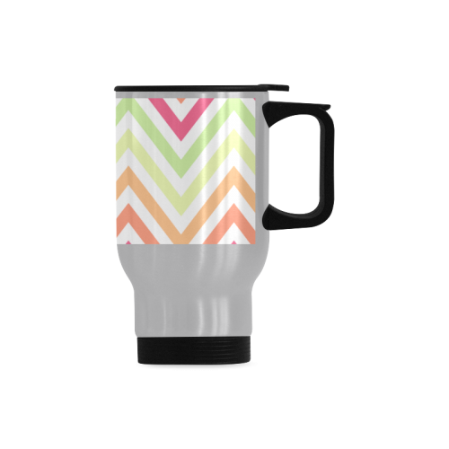 Chic Chevron Travel Mug (Silver) (14 Oz)