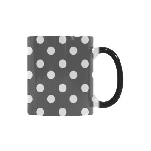 Gray Polka Dots Custom Morphing Mug