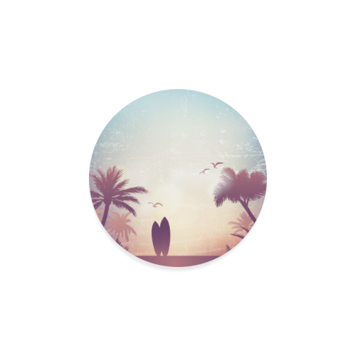 Tropical Summer Landscape Round Coaster