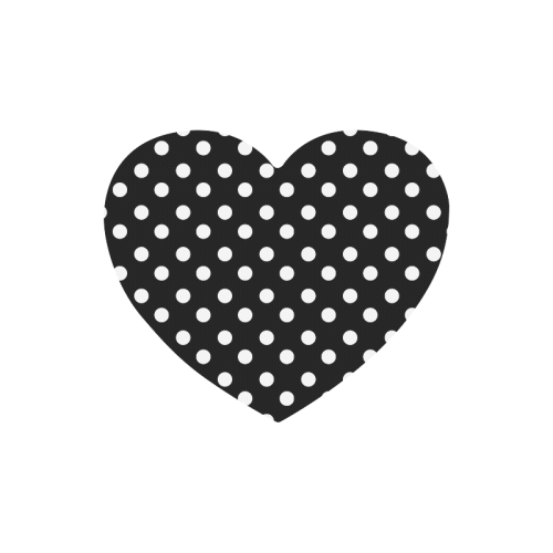 Black Polka Dots Heart-shaped Mousepad