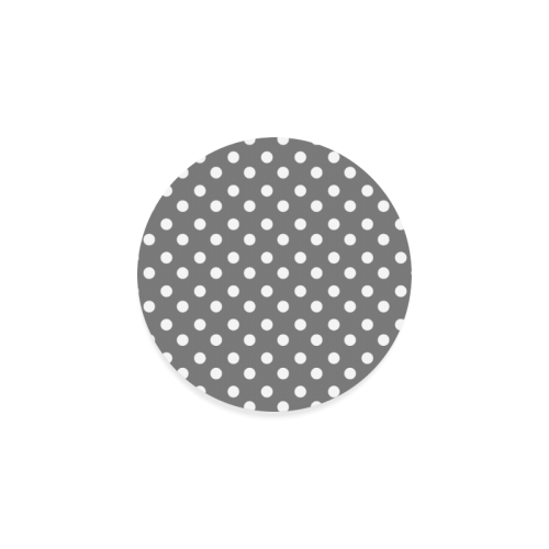 Gray Polka Dots Round Coaster