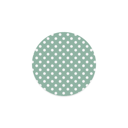 Mint Polka Dots Round Coaster