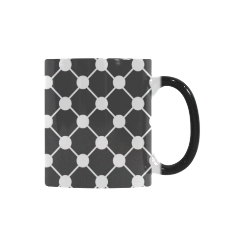 Charcoal Trellis Dots Custom Morphing Mug