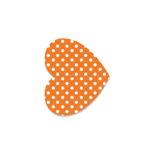 Orange Polka Dots Heart Coaster