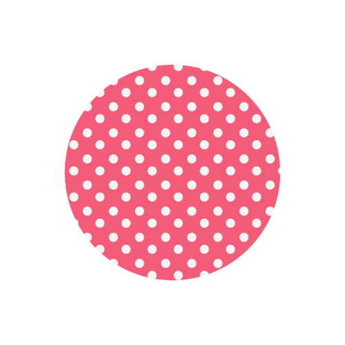 Indian Red Polka Dots Round Mousepad