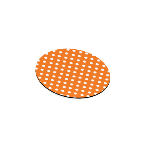 Orange Polka Dots Round Coaster