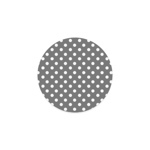 Gray Polka Dots Round Coaster