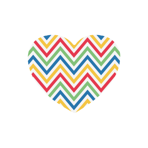 Green Red Chevron Heart-shaped Mousepad