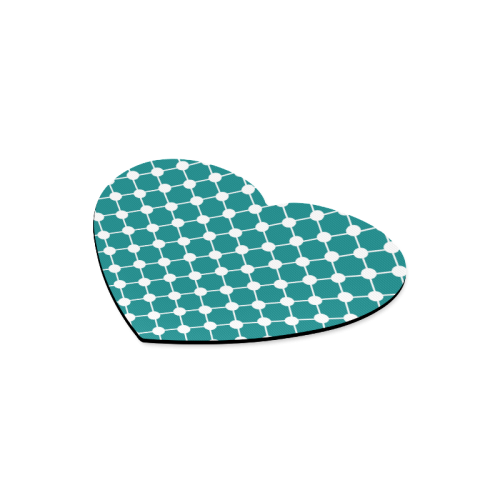 Teal Trellis Dots Heart-shaped Mousepad