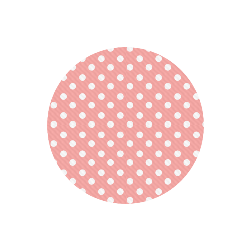 Coral Pink Polka Dots Round Mousepad