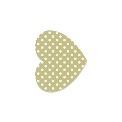 Olive Polka Dots Heart Coaster