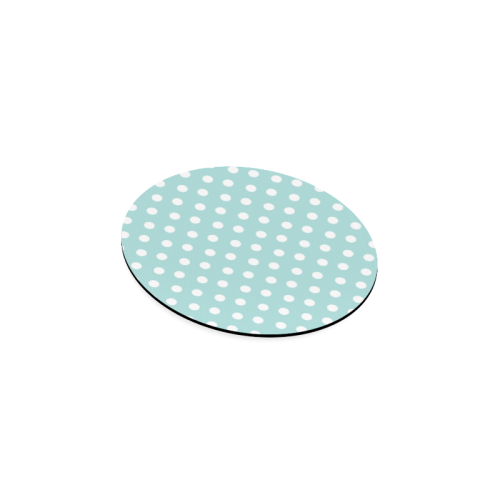 Light Blue Polka Dots Round Coaster