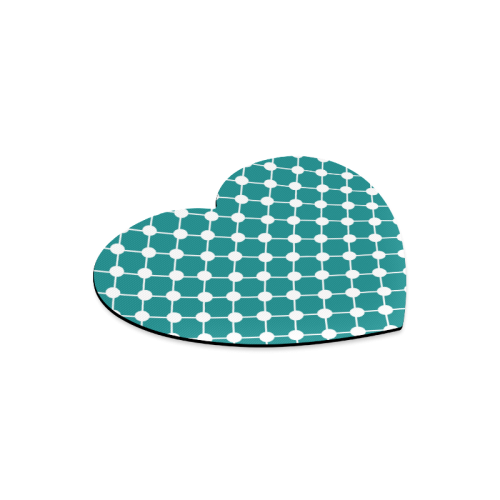 Teal Trellis Dots Heart-shaped Mousepad