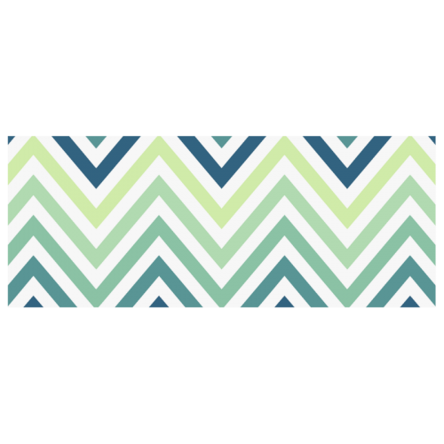 Teal Blue Mint Chevron White Mug(11OZ)