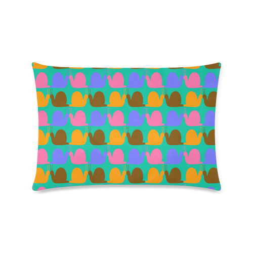 Whimsical Neon Snails Pattern Custom Rectangle Pillow Case 16"x24" (one side)