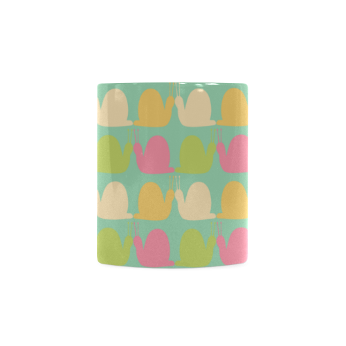 Pink and Lime Snails Pattern White Mug(11OZ)