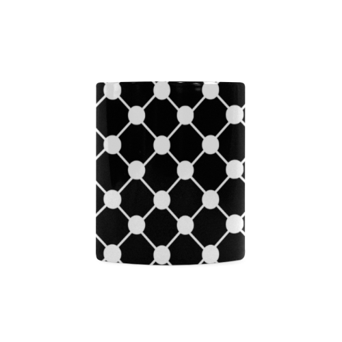 Black and White Trellis Dots White Mug(11OZ)