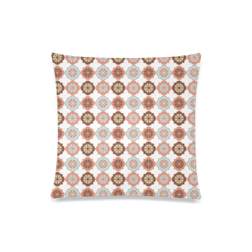 Earth Tone Quatrefoil Custom Zippered Pillow Case 20"x20"(One Side)