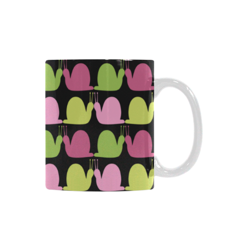 Whimsical Pastel Snails Pattern White Mug(11OZ)
