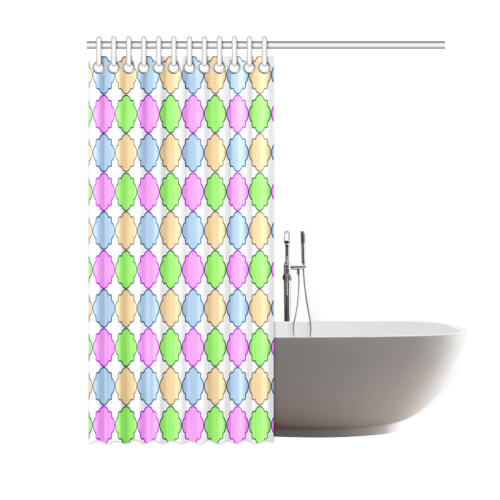 Bright Pastel Geometric Quatrefoil Shower Curtain 60"x72"