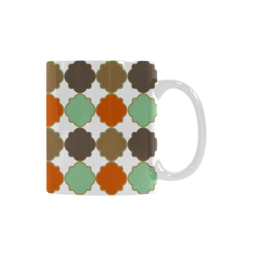 Colorful Quatrefoil Trellis Pattern White Mug(11OZ)