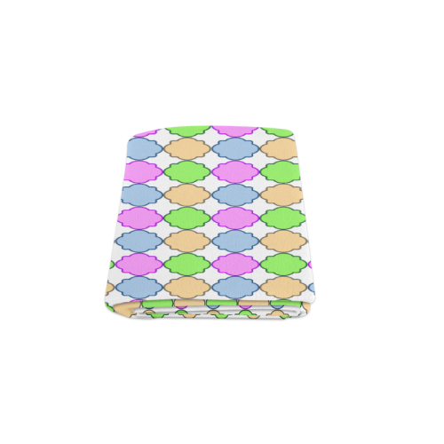 Bright Pastel Geometric Quatrefoil Blanket 50"x60"