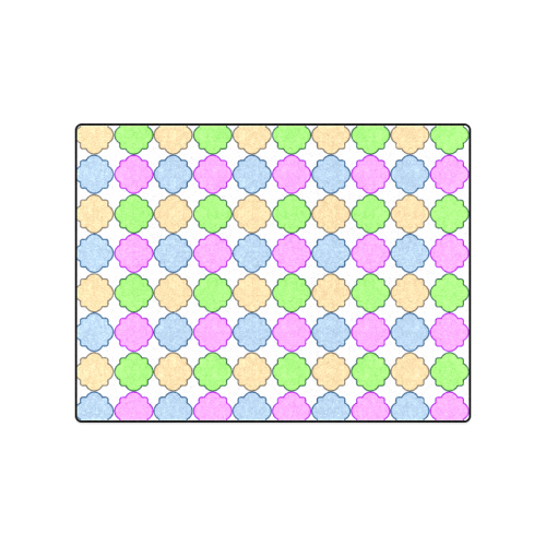 Bright Pastel Geometric Quatrefoil Blanket 50"x60"