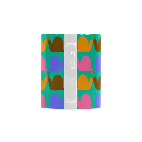 Whimsical Neon Snails Pattern White Mug(11OZ)